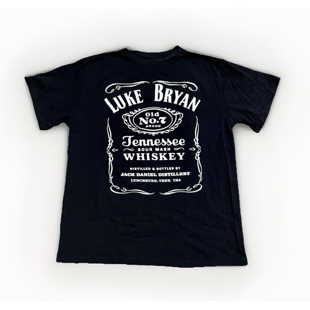 Luke Bryan 2023 Country On Tour Concert T Shirt Jack Daniels Whiskey Music Band